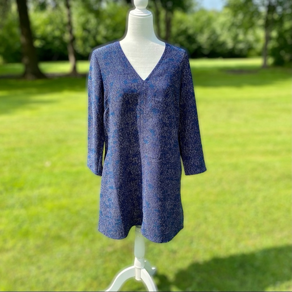 Gap Blue Dotted Shift Dress with Pockets, Sz Sm - Picture 3 of 10
